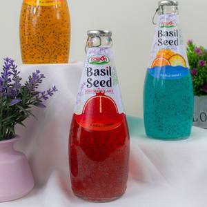 น้ำเมล็ดโหระพาบรรจุขวดแก้ว 290 มล./9.8 ออนซ์ 16 รสชาติ ผลิตจากโรงงาน มีตัวอย่างฟรี รับผลิตแบบ OEM ODM - Product Image 6