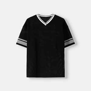 T-shirt en maille 100 % coton OEM pour homme, coupe ample, décontracté, respirant, écologique, uni, tendance, pour l'été, impression numérique - Product Image 5
