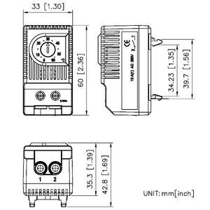 Thermostat électronique bimétallique réglable pour armoire en plastique TH6043-L avec support OEM, indice de protection IP55, garantie 1 an - Product Image 4