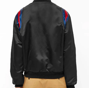 Customized Lightweight <b>Men's</b> <b>Jackets</b> Satin Bomber <b>Jacket</b> Black Color <b>Long</b> Sleeve Full Woman Satin <b>Men's</b> <b>Jackets</b> - Product Image 2