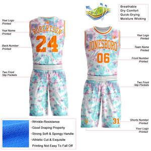 Ensembles d'uniformes de basket-ball sur mesure 100% polyester, imprimés, de bonne qualité, nouveau design, fabriqués au Pakistan - Product Image 2