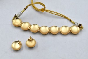 Collar de latón chapado en oro con incrustaciones de nácar y aretes a juego, collares ajustables, joyería para mujer. - Product Image 2