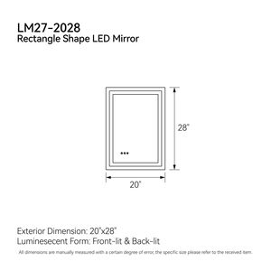 Specchio LED da Bagno 20x28 Pollici, CRI90+, Luminosità Regolabile, Retroilluminato, 3 Colori, Antiappannamento, Memoria, Design Elegante - Product Image 6