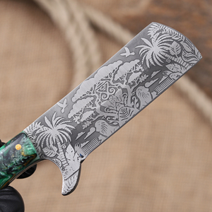 Cuchillo de vaquero de acero 12c27 con acabado ácido, mango de resina de grado industrial, cuchillo de ranchero personalizado OEM, cuchillos EDC para camping - Product Image 3