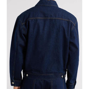 Customized <b>Hooded</b> <b>Denim</b> <b>Jacket</b> <b>Men</b> Breathable Quick Dry Single Button Closure Embroidered Design Winter Casual 100% Cotton Front - Product Image 2