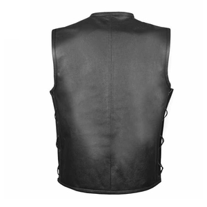 Chaleco de Cuero PU para Hombre, Diseño Nuevo 2026, Piel de Vaca, Talla Europea, Chaleco de Motocicleta para Verano con Cierre Frontal - Product Image 3