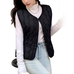 Gilet matelassé en laine respirant et imperméable à double boutonnage pour femme, idéal pour la randonnée en montagne - Product Image 2