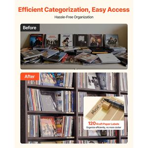 8 Tier DVD Shelf Organizer 55.91 X 8.66 X 51.18 Multimedia <b>Storage</b> Cabinet for CDs DVDs Books Bookcases - Product Image 5