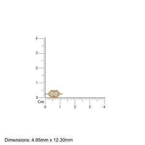 5x12mm 18k Solid Yellow Gold Brilliant Two Stone Diamond Prongs Dual Bail Connector <b>Spacer</b> Finding / Diamond Handmade Station - Product Image 2