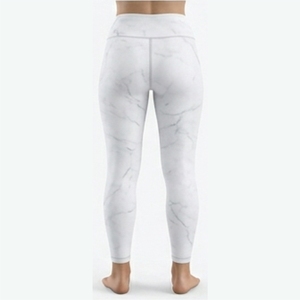 Leggings respirants et sportifs pour femmes, taille haute, longueur intégrale, imprimé marbré, extensibles, tricotés en Spandex et Polyester, style basique toutes saisons - Product Image 2
