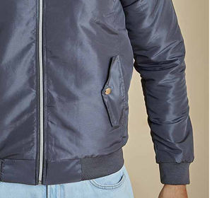 Chaqueta Bomber Ligera de Invierno para Hombre, Resistente al Agua, con Cierre Completo, Cuello Alto, Acolchada, Informal, con Apliques - Product Image 4