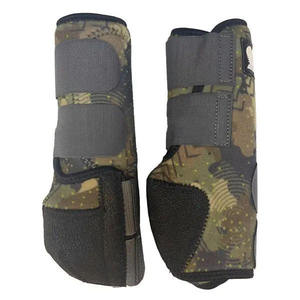 Bottes de protection pour chevaux en cuir respirant et néoprène, fermeture à boucle, conception durable pour un usage quotidien, prévention des blessures - Product Image 3