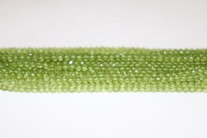 Vente en gros de perles rondes à facettes en péridot naturel de 3.5mm 14 pouces de long pour la fabrication de bijoux boules rondes - Product Image 4