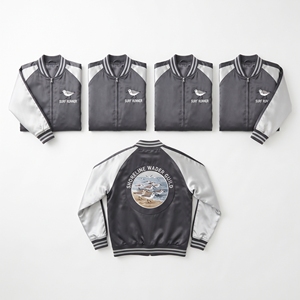 Wholesale Supplier Green Satin Varsity Jacket Custom Embroidered Cream Raglan Sleeve Snap Button Letterman Baseball <b>Coat</b> - Product Image 2