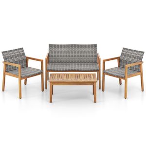 Set di Mobili da Giardino 4 Pezzi con Divanetto, Poltrona Singola e Tavolino da Caffè - Product Image 3