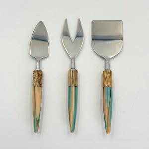 Juego de Cuchillos para Servir Queso de Acero Inoxidable, Diseño Creativo con Punta Curva Corta, Juego de Cubiertos Metálicos para Cocina, Hogar y Restaurante - Product Image 1