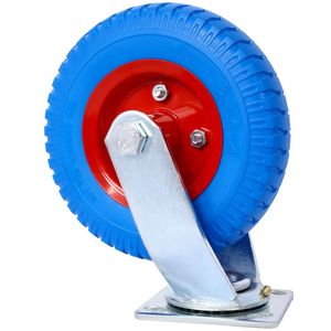 2 Ruote Girevoli da 8 Pollici con Mozzo in Acciaio e Cuscinetti a Sfera, Asse Centrato con Foro da 5/8 Pollici, Blu, Ruota Libera Girevole da 8 Pollici - Product Image 2