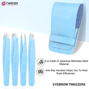 Pinzas Multifuncionales para Cejas con Punta Inclinada y Agarre Antideslizante, Reutilizables, de Acero Inoxidable, Capturan el Cabello desde la Raíz, Hechas a Mano, con Logotipo Personalizado - Product Image 2