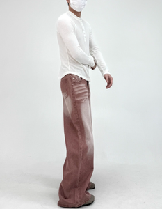 กางเกงยีนส์แฟชั่นทรงดินสอสำหรับผู้ชาย สไตล์วินเทจ ล้างสีแบบ Monkey Washed - Product Image 3