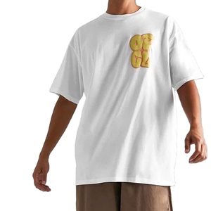 T-shirts de haute qualité avec impression en relief, MOQ faible, coton, sur mesure, vêtements de rue, t-shirts pour hommes avec impression en relief pour adultes - Product Image 2