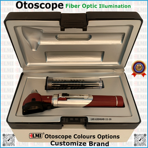 Ensemble d'otoscopes à fibre optique de haute qualité, couleur marron, manuel, réutilisable, léger, écologique, de haute qualité, en vente en ligne - Product Image 1