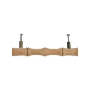 Vintage Wooden Cabinet Handle <b>Dresser</b> Drawer Pull Traditional Furniture <b>Knob</b> with Metal Screw <b>for</b> Wardrobe Door - Product Image 2