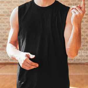 Men's Hip Hop Tank Top ODM Custom Graphic Print Cotton <b>Polyester</b> Sleeveless Streetwear Gym Tee Summer Fashion 2025 - Product Image 5