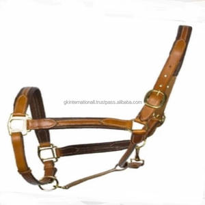 Caballo de cuero de lujo de alta calidad, cabestro de caballo de cuero marrón completo cosido y ajustable, cuello halter en todos los tamaños personalizados - Product Image 3