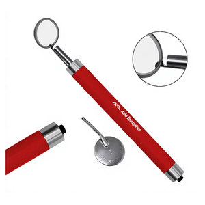 Espejo Bucal Dental con Luz LED, Mango de Color Rojo, Acero Inoxidable, Espejo de Diagnóstico para Examen Oral, Inspección Dental - Product Image 1