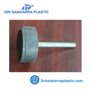 Piezas de goma negra moldeadas por inyección con unión de goma a placa metálica, soportes de goma - Product Image 4