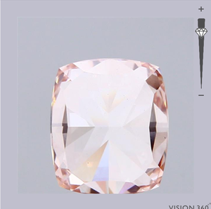 Diamants de laboratoire roses intenses fantaisie taille coussin 3 carats, en vrac |   Diamant CVD certifié IGI |   Diamant de laboratoire en vrac en gros - Product Image 3