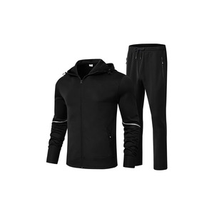 Men's <b>Winter</b> Breathable 100% Polyester Fleece Hooded Tracksuits Set Full Zip <b>Jacket</b> Sweatsuit <b>Running</b> Sport Pants Streetwear - Product Image 1
