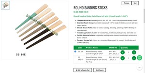 Round Sanding Stick Set 6 Piece Assorted Grits 6 0 to 2 Jewelry Polishing Sanding <b>Tool</b> Jewelry Making <b>Tool</b> | Item No GS-34E-01 - Product Image 2