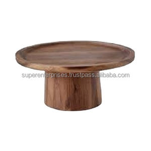 แท่นวางเค้กไม้แบบเป็นมิตรต่อสิ่งแวดล้อมทำด้วยมือของอินเดีย1ชั้นดีไซน์ทันสมัยอุปกรณ์ตกแต่งเค้กแบบกำหนดเองมีต้นทุนต่ำ - Product Image 1