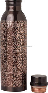 ทำด้วยมือขวดน้ำทองแดงอายุรเวท30 oz ทำจากโลหะบริสุทธิ์ขวดน้ำดื่มแบบใช้แล้วทิ้ง - Product Image 2