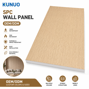 Panneau mural SPC imperméable et ignifuge, panneau intérieur facile à installer, revêtement mural pour les projets de rénovation d'appartements, de villas et d'hôtels - Product Image 1