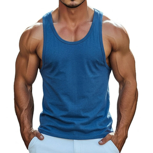 Custom OEM Men's Muscle Shirts Sleeveless Bodybuilding Tops High Stretch Gym <b>Vests</b> Wholesale Price Athletic Tank Tops For Men - Product Image 2