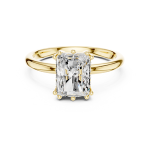 Anillo de Compromiso Aries Jewel con Diamante de Laboratorio de 2 Quilates, Corte Radiante, E VS1, Oro Amarillo de 14K, Certificado IGI, para Bodas y Aniversarios - Product Image 1
