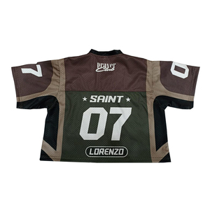เสื้อกีฬาเบสบอล/ฟุตบอลแขนสั้นแบบตาข่ายขนาดใหญ่พิเศษ คุณภาพสูง ออกแบบเองได้สำหรับผู้ชาย - ปรับแต่งสีและขนาดได้ - Product Image 2