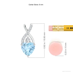14K <b>Solid</b> <b>Gold</b> Solitaire Heart Cut Aquamarine Gemstone <b>Pendant</b> With Twisted Natural Diamond Bale Romantic Gift For Her <b>Pendant</b> - Product Image 3