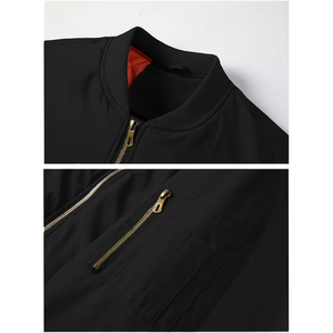 เสื้อแจ็คเก็ตบอมเบอร์ผู้ชายสไตล์วินเทจลำลองสำหรับฤดูใบไม้ร่วงและฤดูหนาว  ผ้าฟลีซ  ทรงพอดีตัว  ไซส์ใหญ่  แฟชั่นโอเวอร์ไซส์  ซิป  ผ้าฟอก  กระเป๋าข้าง - Product Image 4