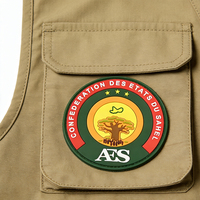Patch tactique rond en PVC personnalisé pour la Conféderation des États du Sahel, avec emblèmes Baobab, Oiseau et Étoile, Fabricant en gros