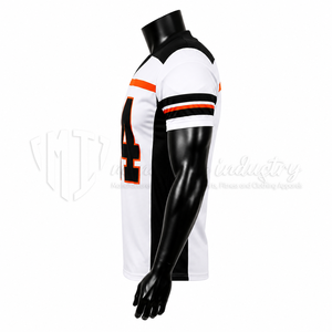Camiseta de Fútbol Americano Personalizada, Uniforme de Equipo de Fútbol Americano, Camiseta Deportiva con Rayas en Contraste, Fabricante de Ropa Deportiva OEM - Product Image 5