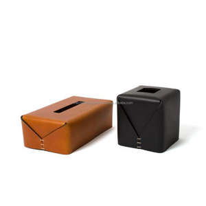 Boîtes à mouchoirs en cuir véritable de luxe, couleur marron et noir, distributeur de mouchoirs fait main, fournitures pour restaurants - Product Image 1