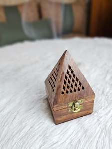 Hand Carved Wood <b>Incense</b> Burner Moroccan Charcoal and <b>Cone</b> Burner - Product Image 6