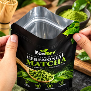 Custom PE Laminated BOPP/VMCPP Silk Screen Printed <b>Food</b> Packaging Bag with Zipper Valve Resealable <b>Reusable</b> for Matcha Powder - Product Image 3