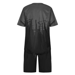 Conjunto deportivo corto de verano para hombre, camiseta de manga corta y pantalones cortos, 2 piezas, conjunto estampado personalizado para hombre - Product Image 3