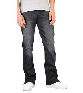 Jeans baggy droits personnalisés pour hommes, style streetwear, en denim de coton délavé foncé, effet usé, vintage et tendance - Product Image 4