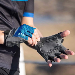 Gants de cyclisme professionnels à fermeture réglable au poignet pour hommes et femmes avec design antidérapant et absorbant les chocs sur la paume - Product Image 4