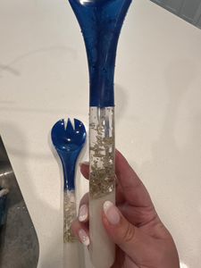 Luxurious Handmade Resin <b>Salad</b> Server Set Artistic Touch Eco-Friendly Dishwasher Safe Microwave Oven Safe <b>Salad</b> <b>Tools</b> Home - Product Image 5
